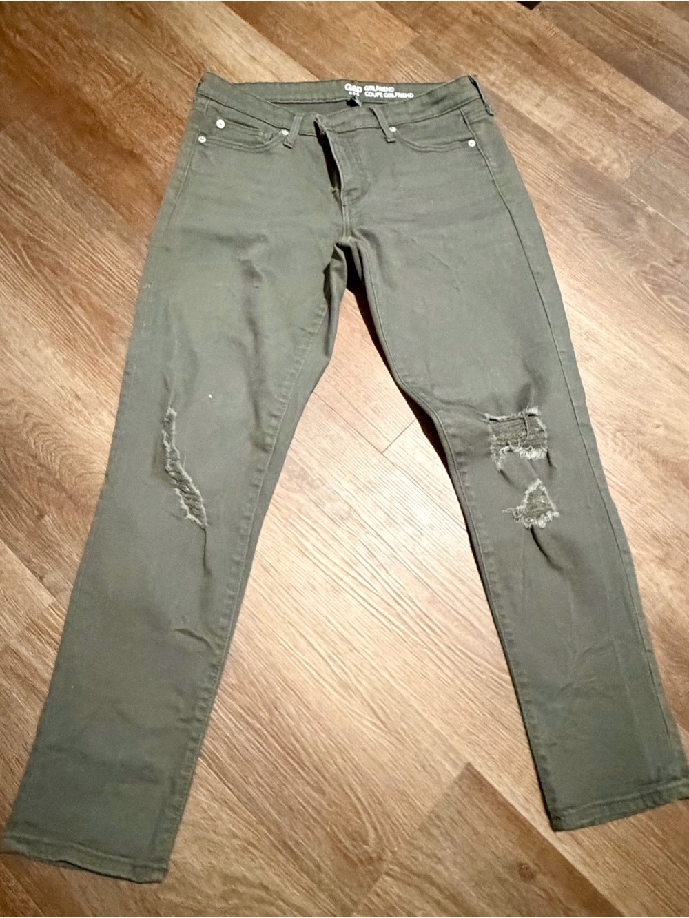 Yeezy Olive Green Distressed Women's Jeans